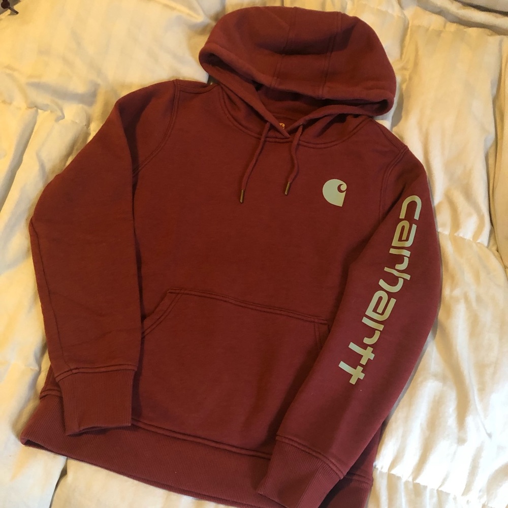 Womens Carhartt logo sleeve hoodie